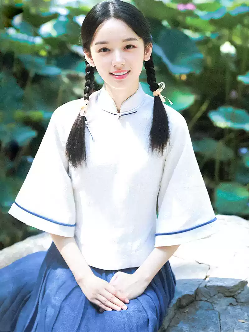 民国风女学生装复古风毕业班服五四青年合唱演出服朗诵演讲茶艺服