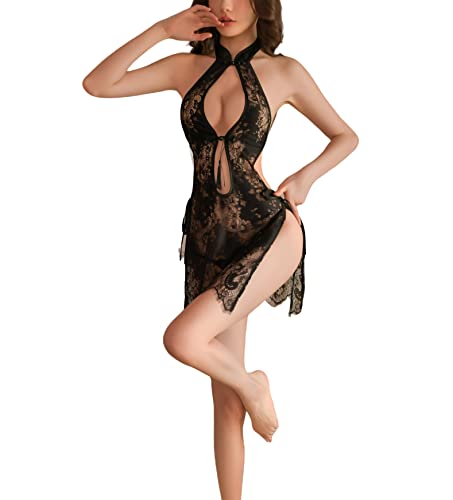 SINROYEE Sexy Chinese Cheongsam High Split Dress Anime Cosplay Costume Japanese lingerie