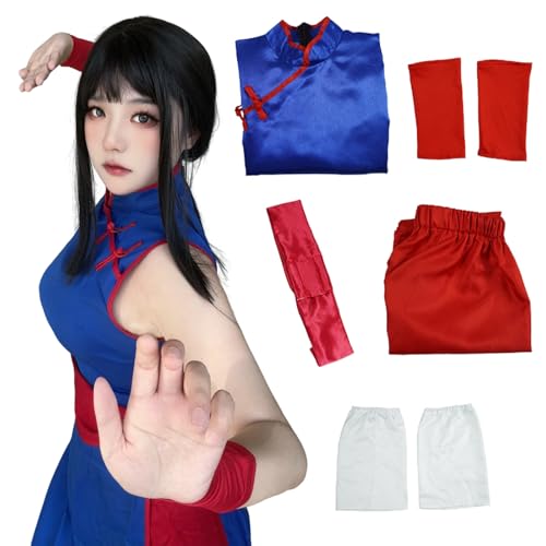 Anúncio patrocinado - Anime Vestido Azul, Azul Cheongsam Azul Combate Cosplay Costume Unisex Halloween