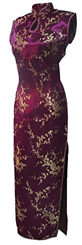 Sponsored Ad - 7Fairy Women's Burgundy Keyhole Long Chinese Party Dress Cheongsam