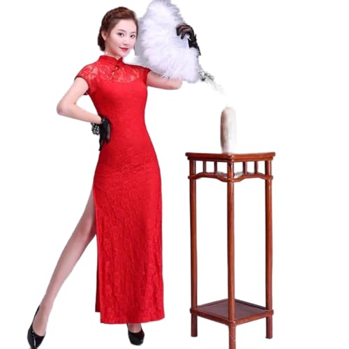 REDBMX Rosso Cinese Abiti Tradizionali Corto/Lungo Cheongsam Stile Cinese Sposa Abito Da Sposa Qipao Abito Da Sposa Pizzo