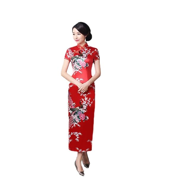 Sponsored Ad-PropsChinesischer Stil Kleid verbessert Cheongsam Temperament, Retro Lange Seide Gedruckt Tägliche Bankett Frauen Performant...