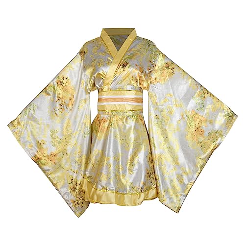 Sexy Short Kimono Dress Costume Giapponese Geisha Yukata Floral Printed Gown Obi Belt Set Halloween Party Cosplay Party Outfit